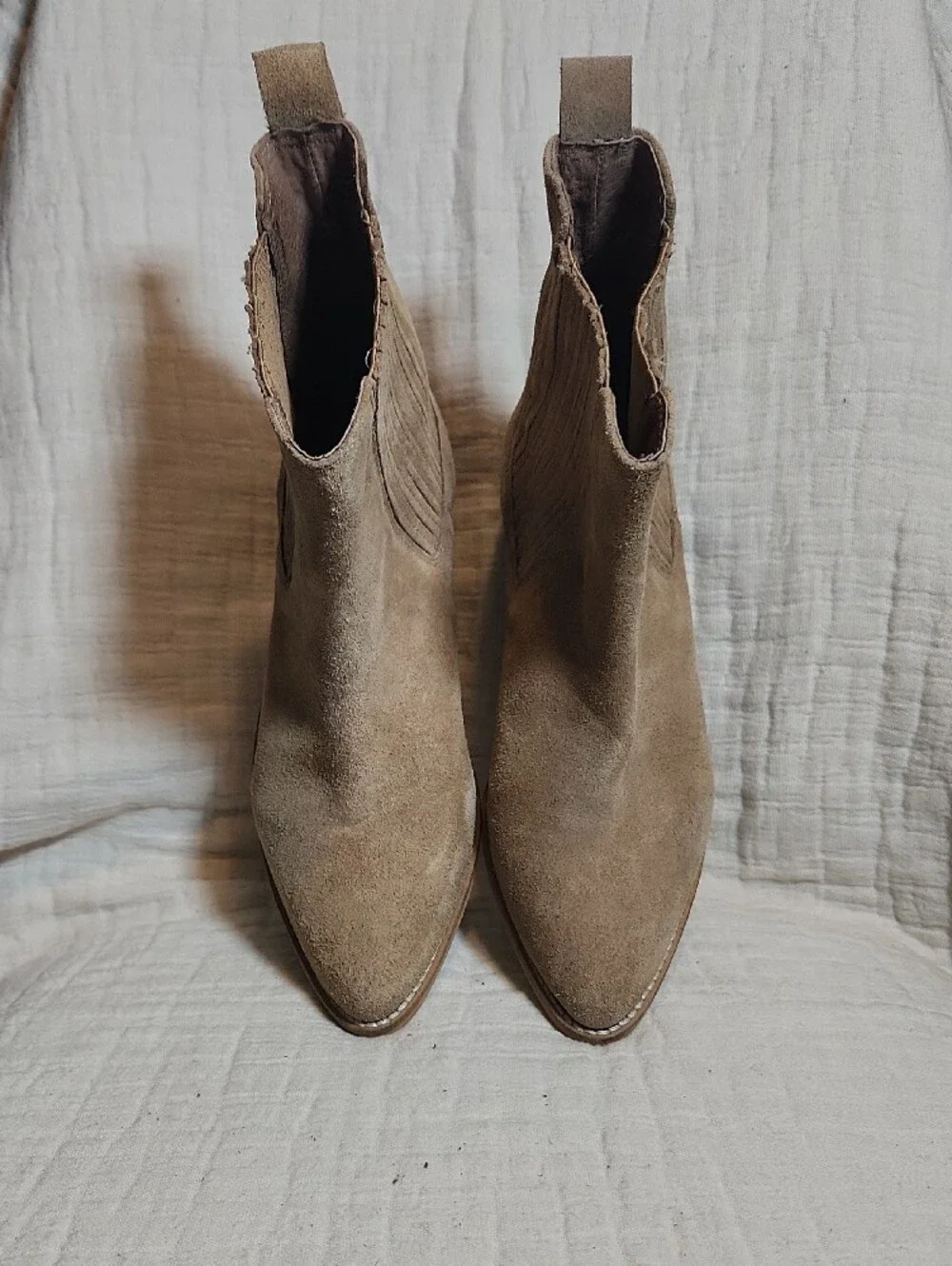 Urban Outfitters Taupe Suede Chelsea Ankle Boots